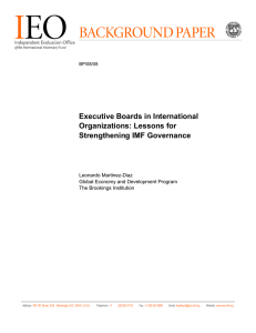 Executive Boards in International Organizations: Lessons for