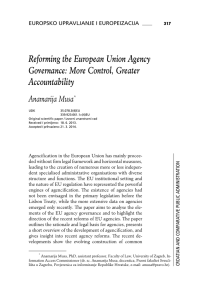 Reforming the European Union Agency Governance