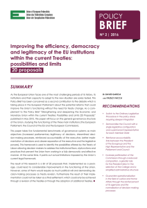 Improving the efficiency, democracy and legitimacy of the EU