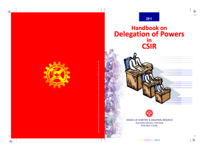 Delegation of Powers CSIR Delegation of Powers CSIR