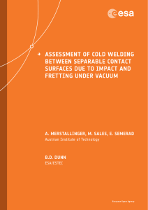 ESA STM-279 Cold Welding due to Impact and Fretting