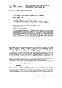 STM study of large organic molecules adsorption on Si(100)