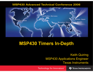 MSP430 Timers In