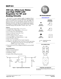 NCP161 - 450 mA, Ultra-Low Noise and High