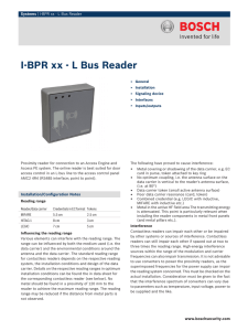 I-BPR xx - L Bus Reader - Bosch Security Systems