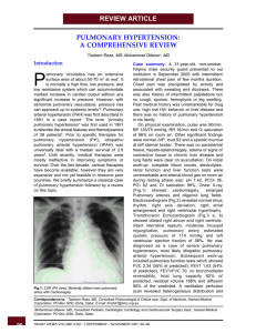 pulmonary hypertension: a comprehensive review review article