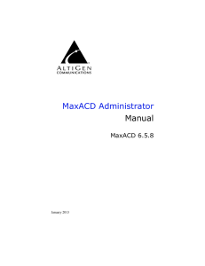 MaxACD 6.5.8 Administrator Manual