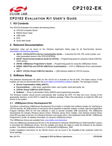 CP2102 Evaluation Kit User`s Guide