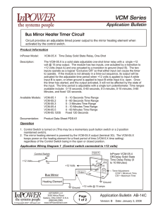 Bus Mirror Heater Timer Application Bulletin