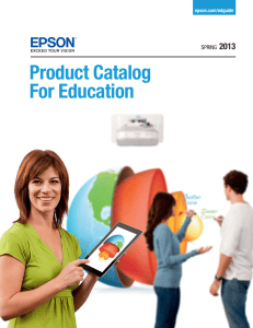 Epson Product Catalog for Education