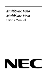 MultiSync V520 MultiSync V720 - NEC Display Solutions Europe