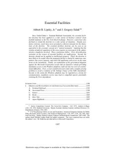 Essential Facilities - Criterion Economics