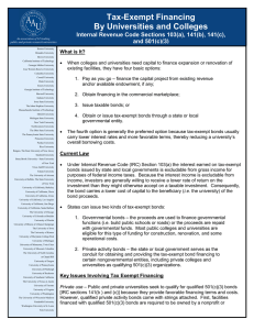 Tax-Exempt Financing - Association of American Universities