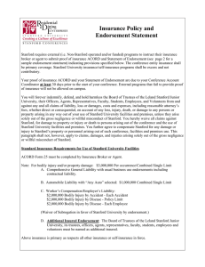 2016 Insurance Policy and Endorsement Statement