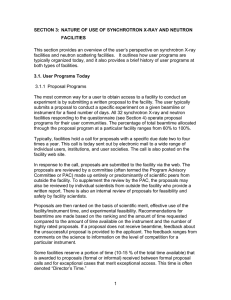 Section 3 (C1): Nature of Use of Neutron and Synchrotron Facilities