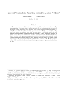Improved Combinatorial Algorithms for Facility Location Problems