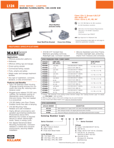 FEATURES-SPECIFICATIONS KFSS SERIES • LIGHTING