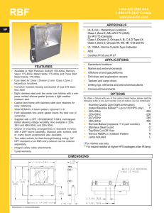 RBF Spec Sheet - Beck Electric Supply