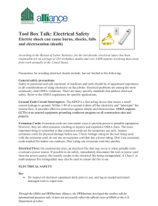 Tool Box Talk: Electrical Safety