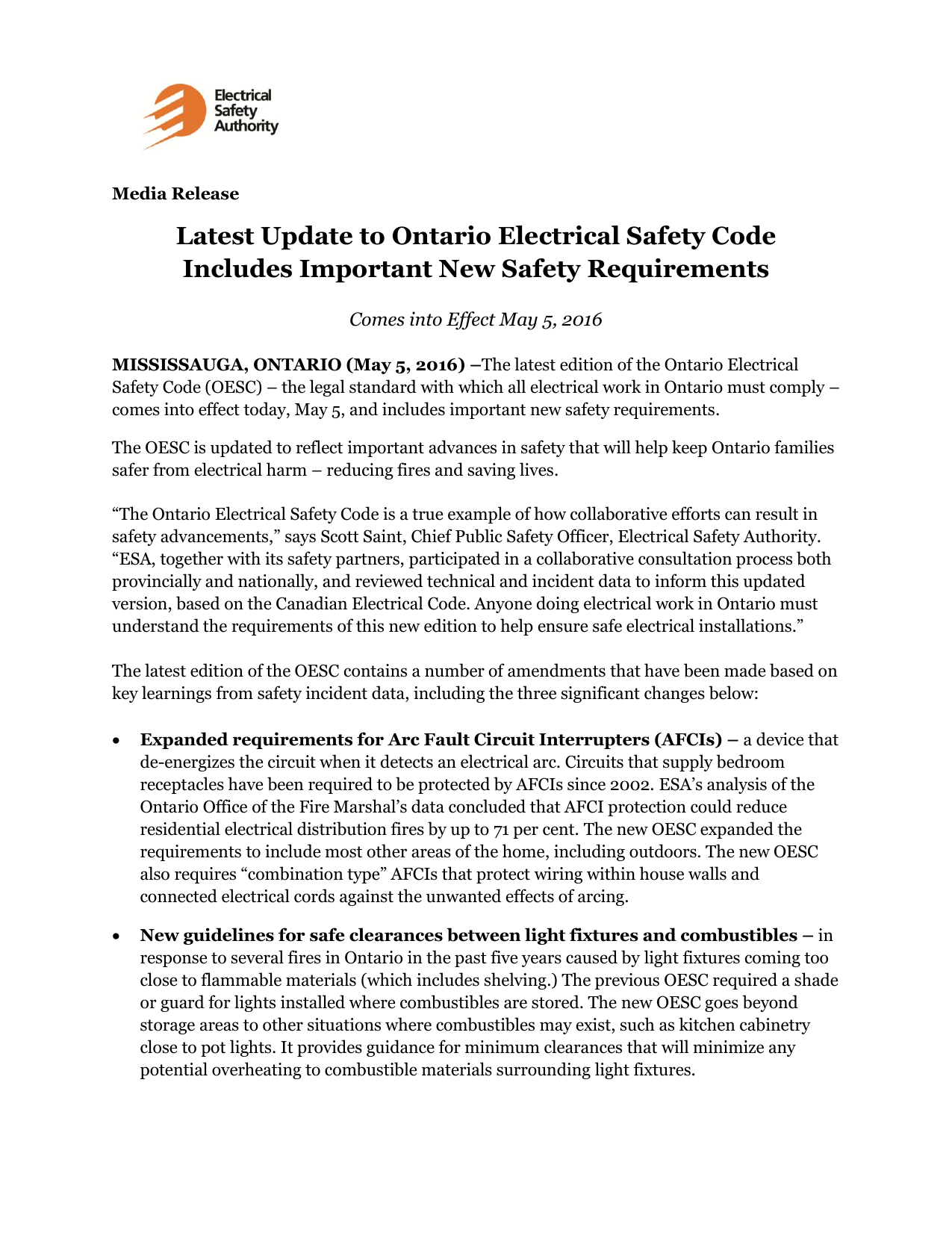 Latest Update To Ontario Electrical Safety Code Includes Important