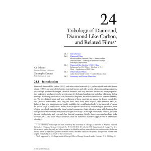 Tribology of Diamond, Diamond-like Carbon and Related Films