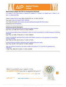 Nanocarbon-copper thin film as transparent electrode