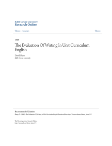 The Evaluation Of Writing In Unit Curriculum English