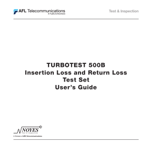 TURBOTEST 500B Insertion Loss and Return Loss Test Set User`s