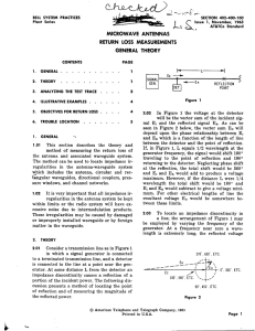 Microwave Antennas Return Loss Measurements General Theory