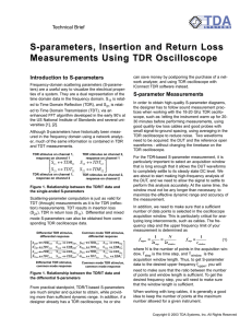 Tektronix: S-parameters, Insertion, and Return Loss Measurements