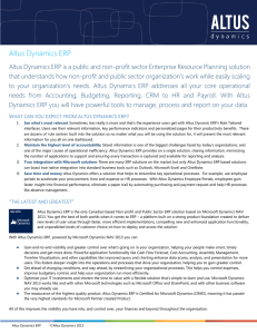 Altus Dynamics ERP Product Sheet