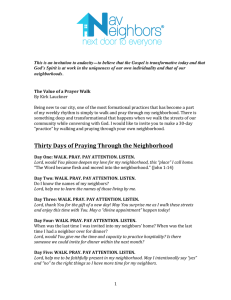 Thirty Days of Praying Through the Neighborhood