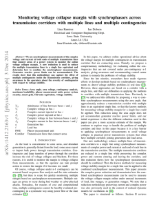 Monitoring voltage collapse margin with synchrophasors across