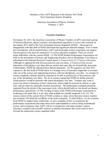 NGSS 2 nd Draft Summary - American Association of Physics