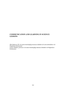 communication and learning in science lessons