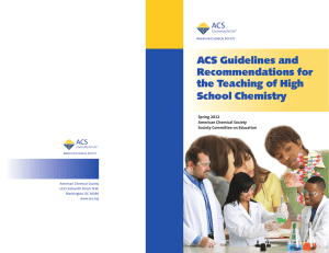 Guidelines and Recommendations for the Teaching of High School