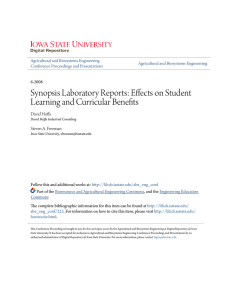 Synopsis Laboratory Reports - Iowa State University Digital Repository
