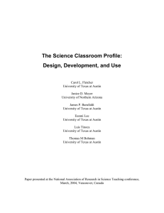 The Science Classroom Profile: Design, Development, and Use
