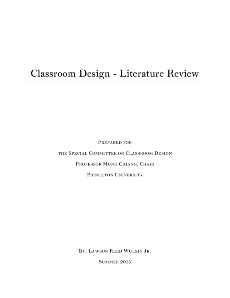 classroom design literature review