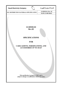 12-SDMS-01 Rev.02 SPECIFICATIONS FOR CABLE JOINTS