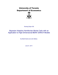 Bayesian Adaptive Hamiltonian Monte Carlo with an Application to