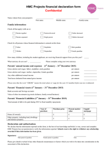 HMC Projects financial declaration form