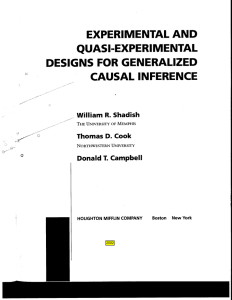 experimental and quasi-experimental designs for