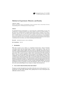 Method in Experiment: Rhetoric and Reality | SpringerLink