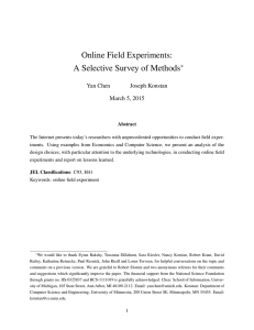 Online Field Experiments: A Selective Survey of Methods