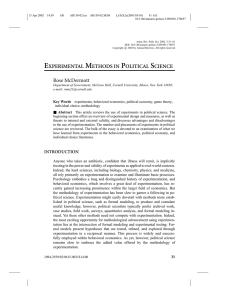 EXPERIMENTAL METHODS IN POLITICAL SCIENCE Rose