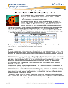 Electrical Extension Cord Safety