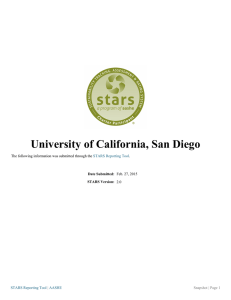 University of California, San Diego STARS Snapshot