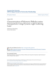 Characterization of Polymeric Phthalocyanine Nanoparticles Using