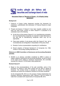 Revision of Clause – 41 of Equity Listing Agreement